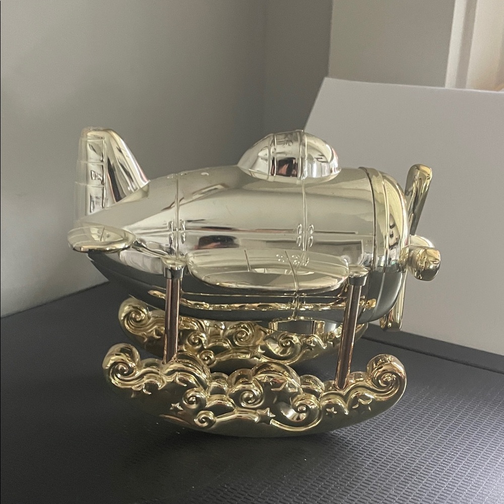 Reed & Barton Silver plated Airplane coin bank - Picture 3 of 12